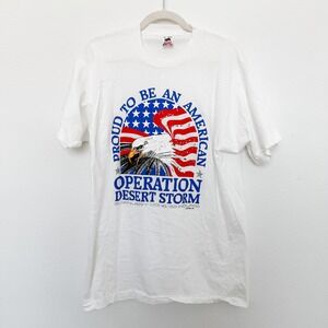 Fruit of the Loom White Patriotic Graphic Tee